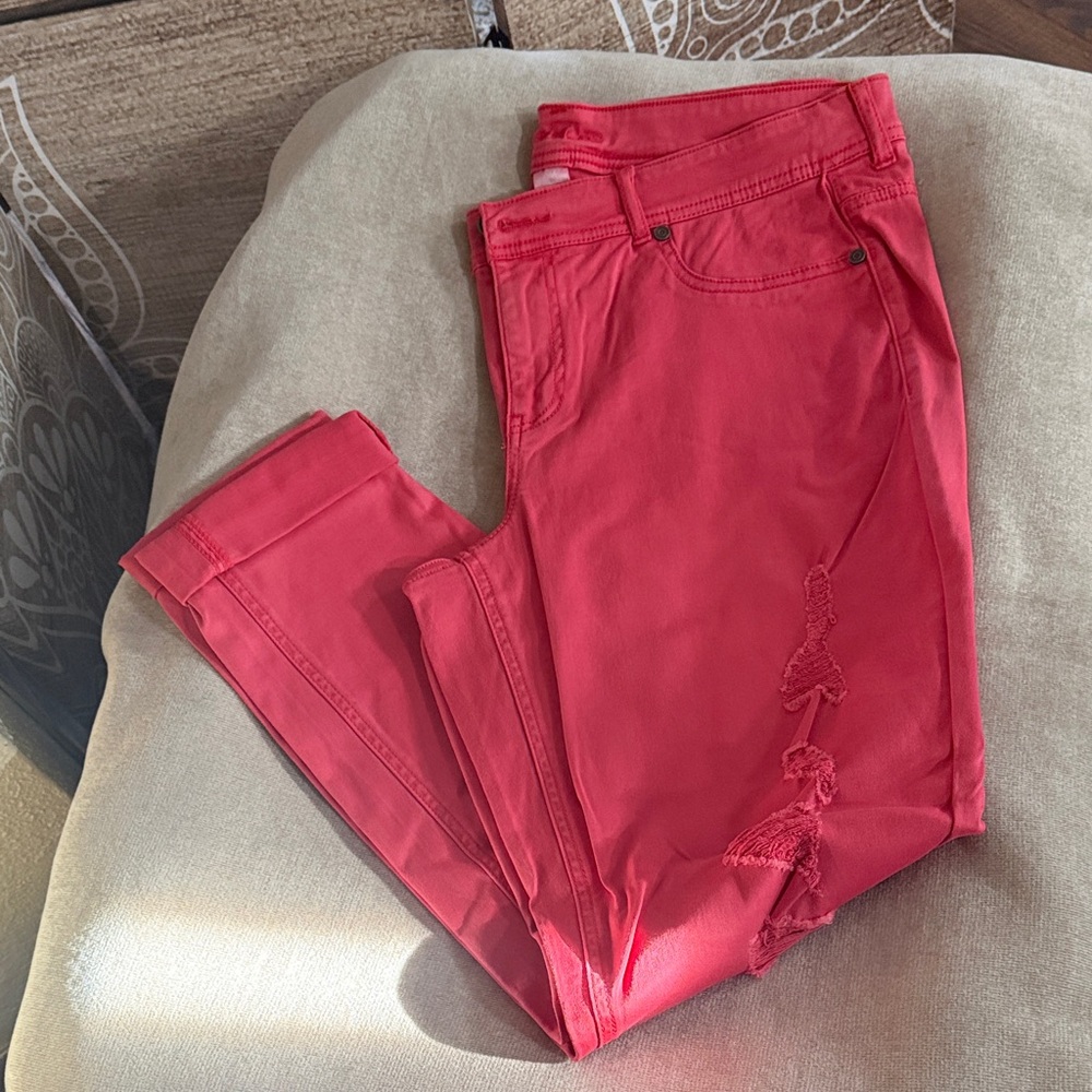 Maurices Women's Vibrant Coral Skinny Jeans